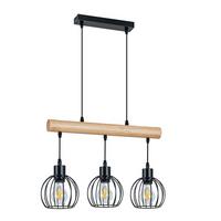 PENDELLEUCHTE Kivoril 50/14/160 cm - Schwarz, Holz/Metall (50/14/160cm) - ZMH