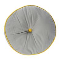 BODENKISSEN rund, grau-gelb, Ø 43/7 cm - Gelb/Grau, Textil (43/43/7cm) - Homescapes