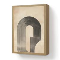 WANDLEUCHTE MIT AKKU Schleife - Streifen - Minimalistisch - Schwarz 30x40 cm - Beige, Holzwerkstoff (30/40/8cm) - OnlyWow