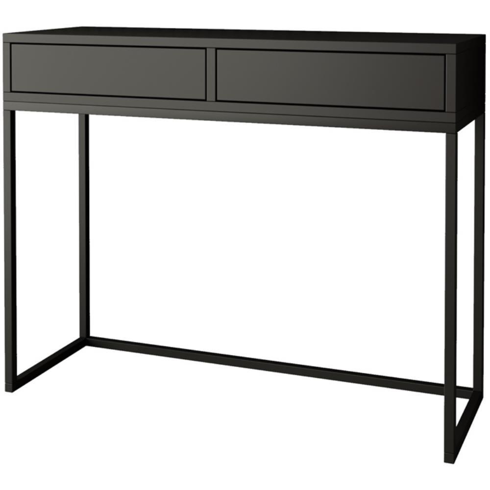KONSOLENTISCH Lango 100/85/35 schwarz mit schwarzen Matellbeinen - Schwarz, Holzwerkstoff/Metall (35/100/85cm) - Beautysofa