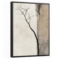 LEINWAND Bilder mit Rahmen - Wabi sabi - Pflanze - Beige - 30x40 - Taupe, Textil (30/40cm) - MuchoWow