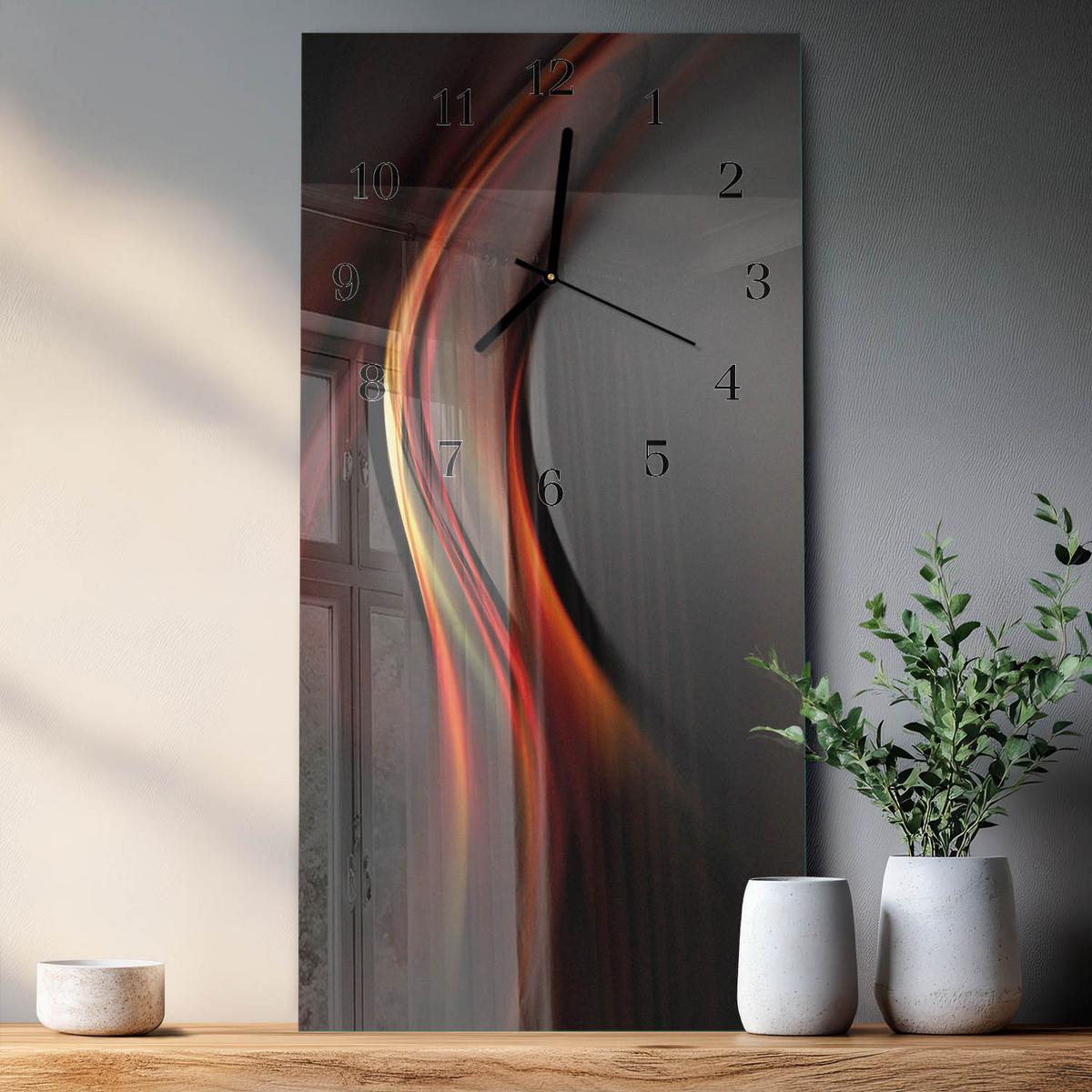 WANDUHR aus Glas 30x60 cm - Muster - Multicolor, Glas (30/60/0.4cm) - TULUP