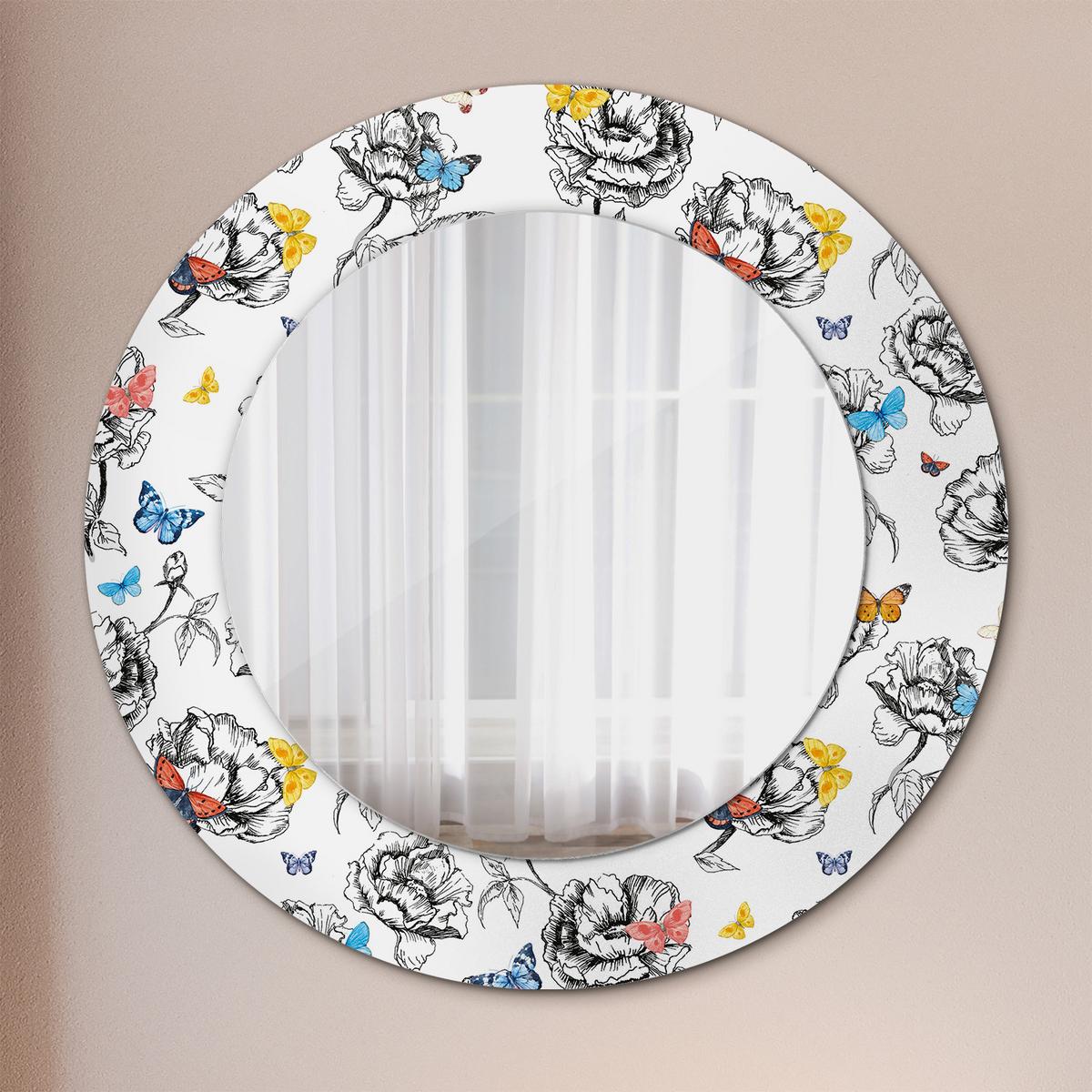 SPIEGEL Rund Ø 50 cm mit Aufdruck - Multicolor, Glas (50/50/0.4cm) - Wallfluent
