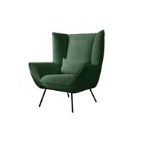 SESSEL IVA Smaragdgrün Cord - Smaragdgrün/Schwarz, Textil/Metall (90/112/94cm) - KAWOLA