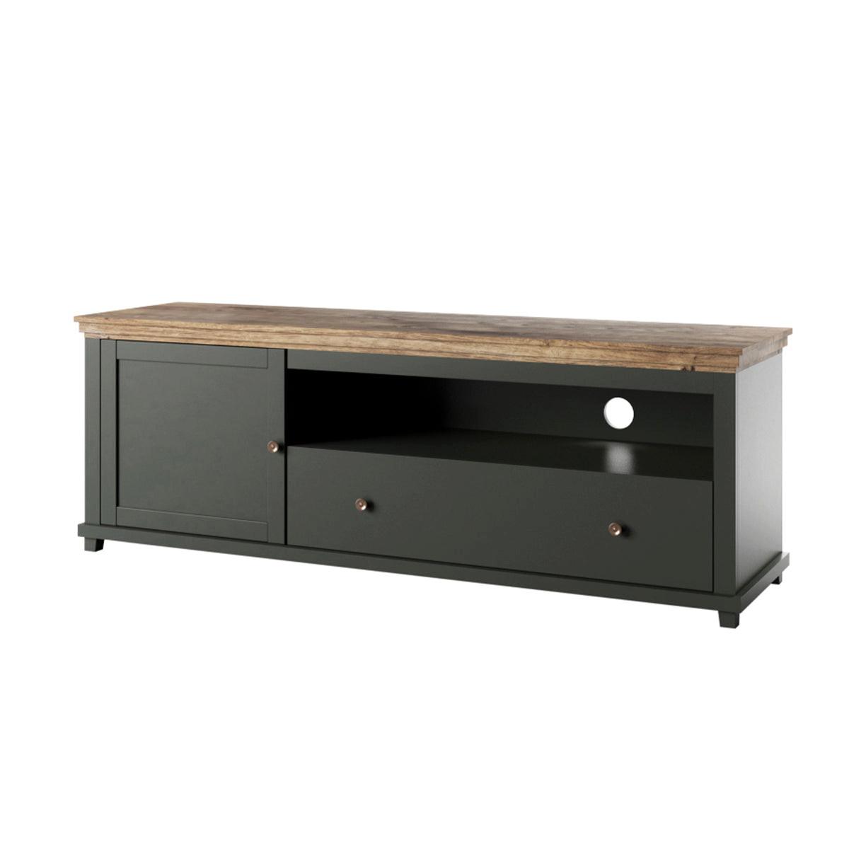 TV-MÖBEL Martin Grün und Holz - Grün, Holzwerkstoff (181/61/49cm) - Petits-meubles