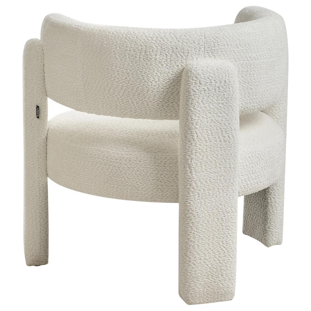 SESSEL Weiß Burea - Creme, Textil (80/74/70cm) - Beliani