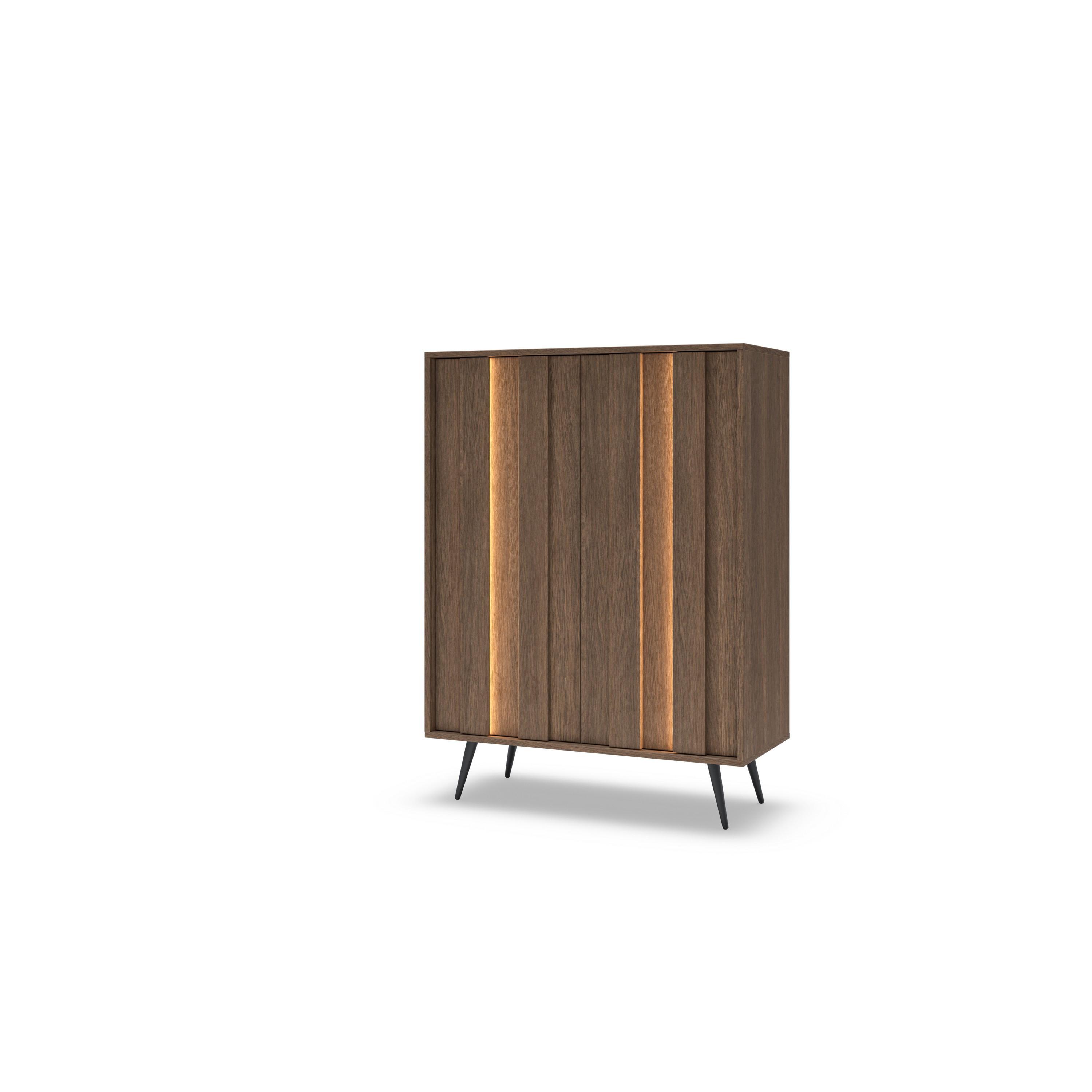 KOMMODE DAVANTI 93,5/125,6/40cm mit Schubladen 2 Türen Eichefarben - Eichefarben, Holzwerkstoff (93.5/125.6/40cm) - MASSENO