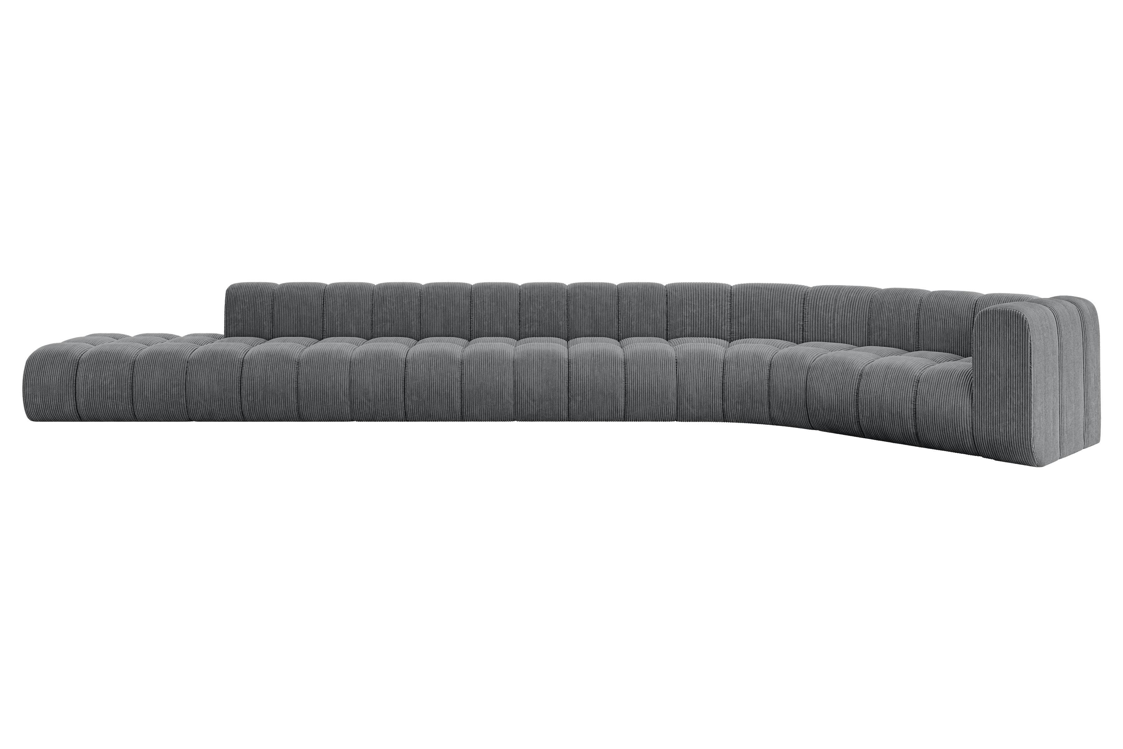 ECKSOFA modulares Sofa Tilmo-L3 - 581x194x70 cm Dunkelgrau - Dunkelgrau, Holzwerkstoff/Textil (581/194cm) - ALTDECOR