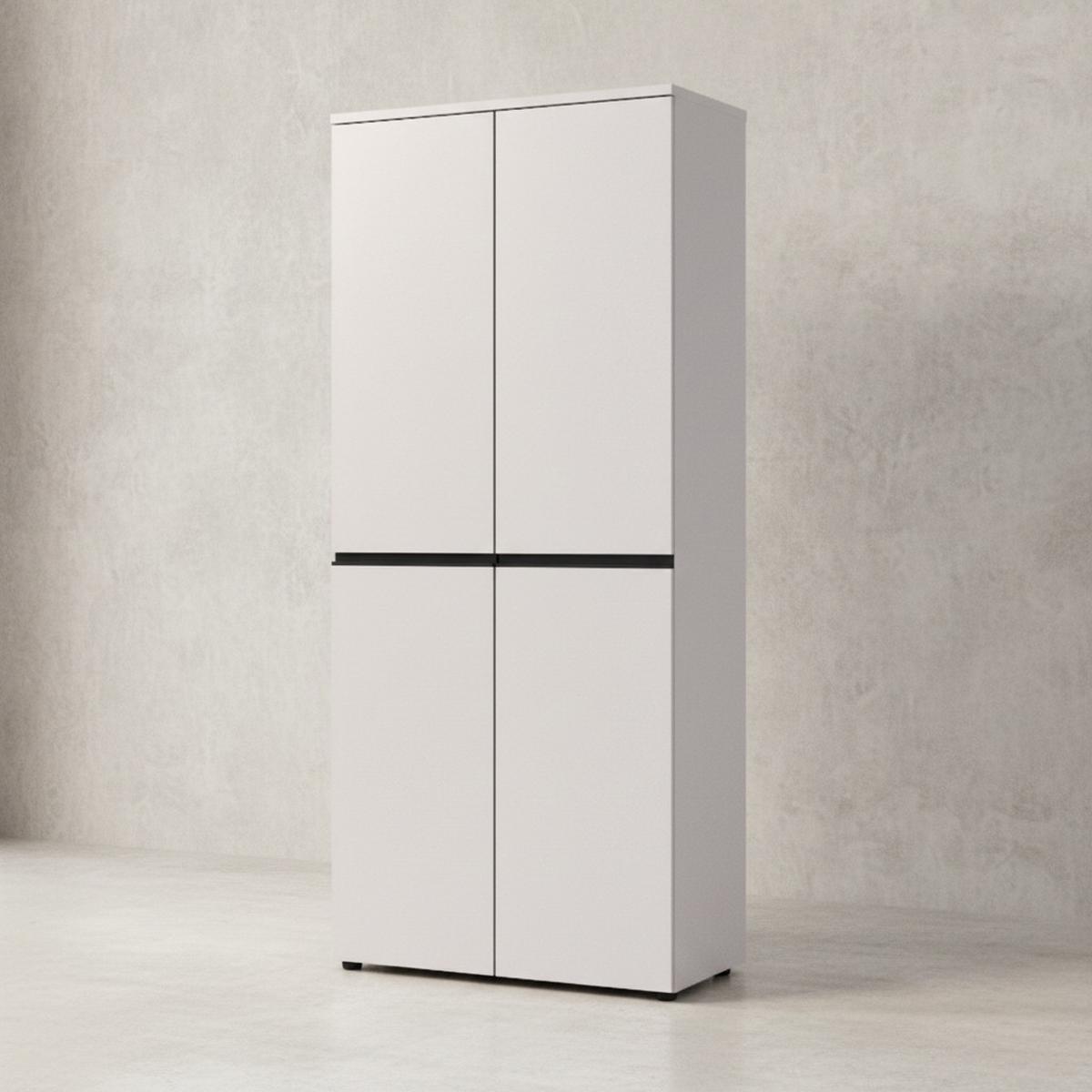 AKTENSCHRANK STUTTGART, 197 cm hoch, 5 Ordnerhöhen, Soft-Close Greige - Beige, Holzwerkstoff (81/197/40cm) - KADIMA DESIGN