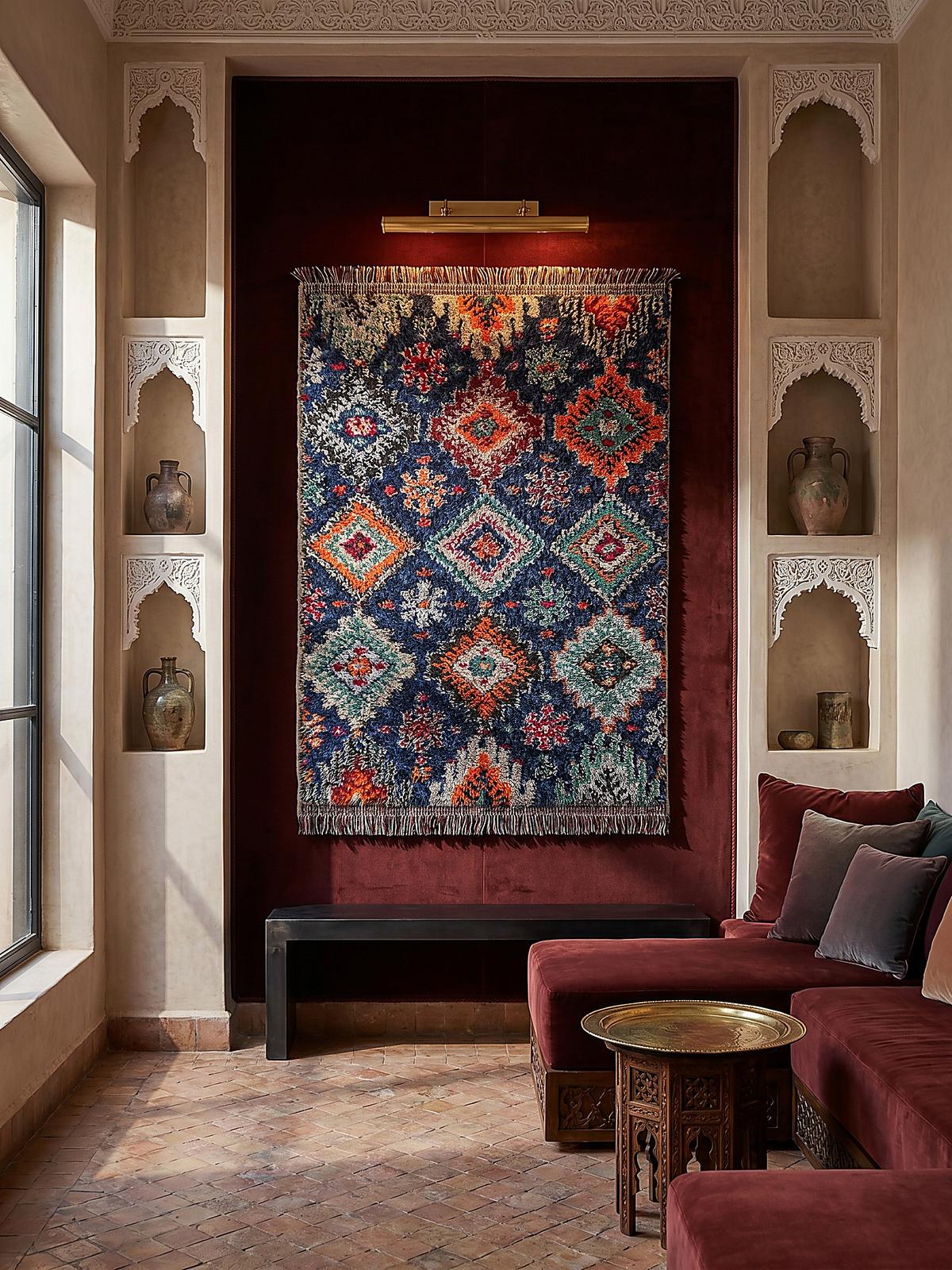 HOCHFLORTEPPICH mit Fransen TAFRAUT, im Berber-Stil, Marineblau, 200 x 300 cm - Blau, Textil (300/200cm) - KADIMA DESIGN