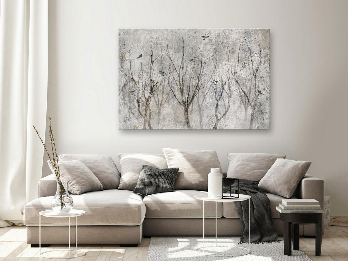 KUNSTDRUCK Schwarz-Weiß 90/60 cm - Schwarz/Braun, Textil (90/60cm) - KUNSTLOFT