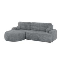 ECKSOFA mit Schlaffunktion und Bettkasten LIRA-L - 264x172x89 Dunkelgrau - Dunkelgrau, Holzwerkstoff/Textil (264/172cm) - ALTDECOR