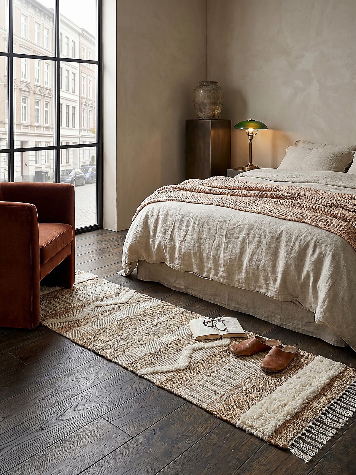 TEPPICH aus Jute handgewebt WHARFE in Braun-Beige, geometrisch, 60 x 230 cm - Braun, Textil (230/60cm) - KADIMA DESIGN