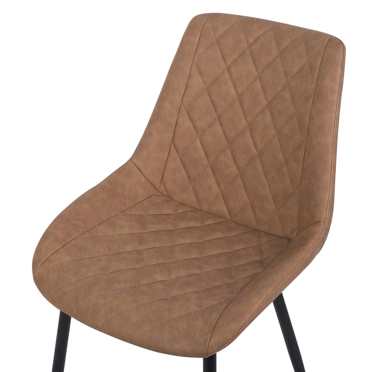 ESSZIMMERSTUHL 2er-Set Kunstleder Braun Maribel - Braun, Textil/Metall (52/85/61cm) - Beliani