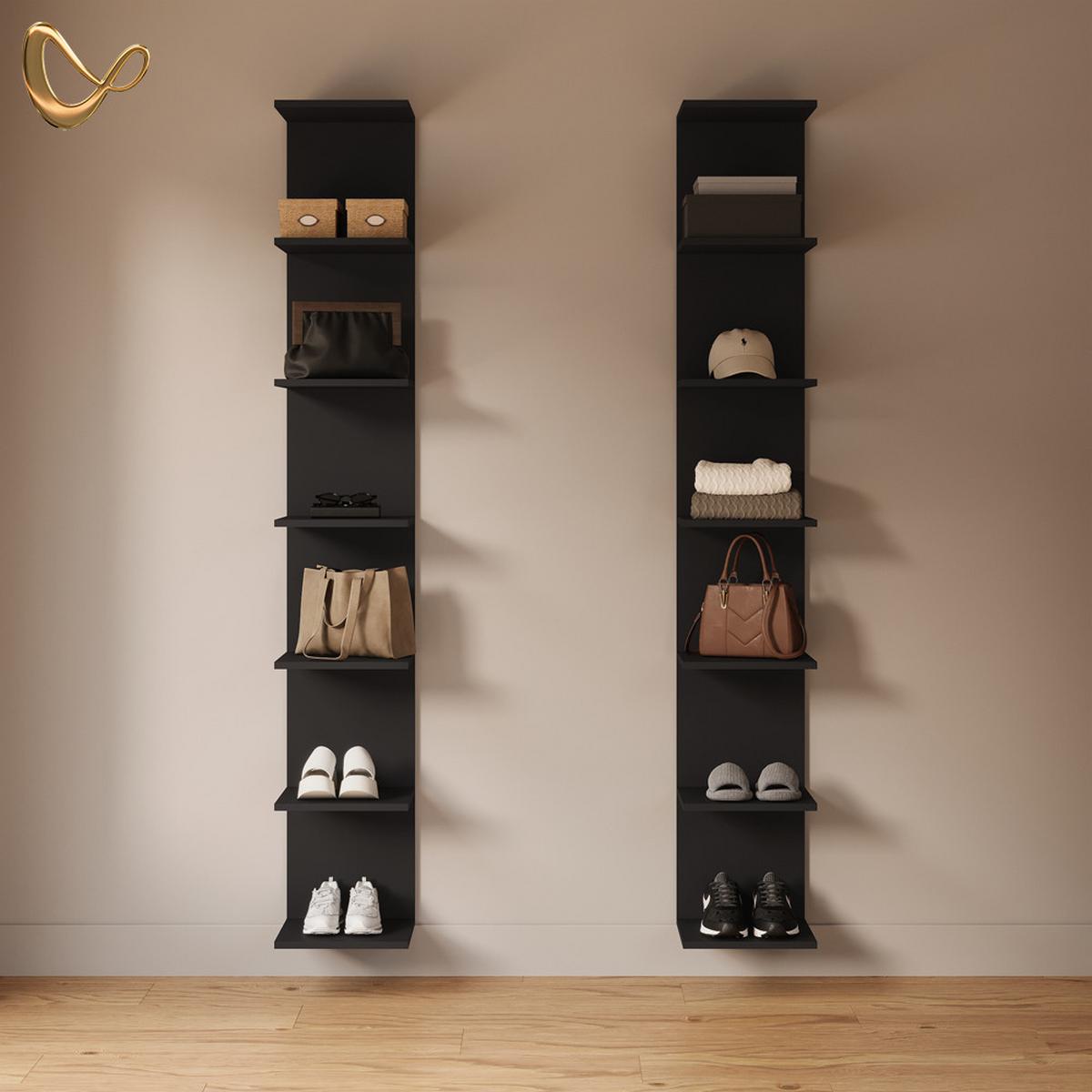 WANDREGAL Vesuvio Weiß 30 x 95 cm 2er Set - Weiß, Holzwerkstoff (30/95/28cm) - Livinity®