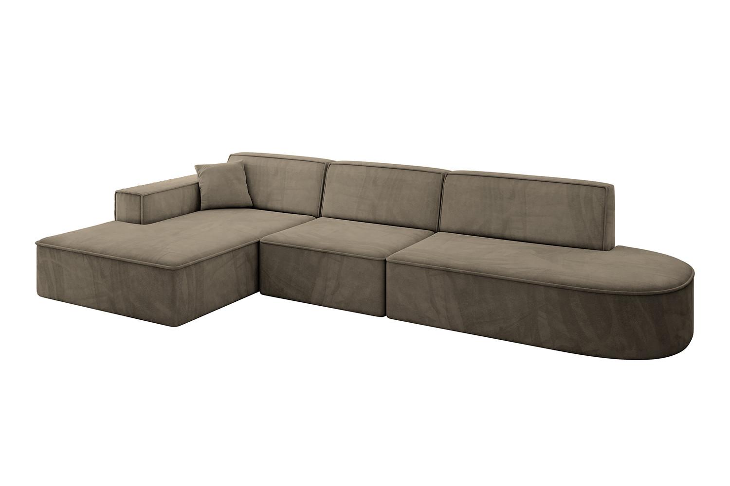 ECKSOFA Ottomane Links IREA-L2-v4 - 328x171x79 cm Braun - Braun, Holzwerkstoff/Textil (328/171cm) - ALTDECOR
