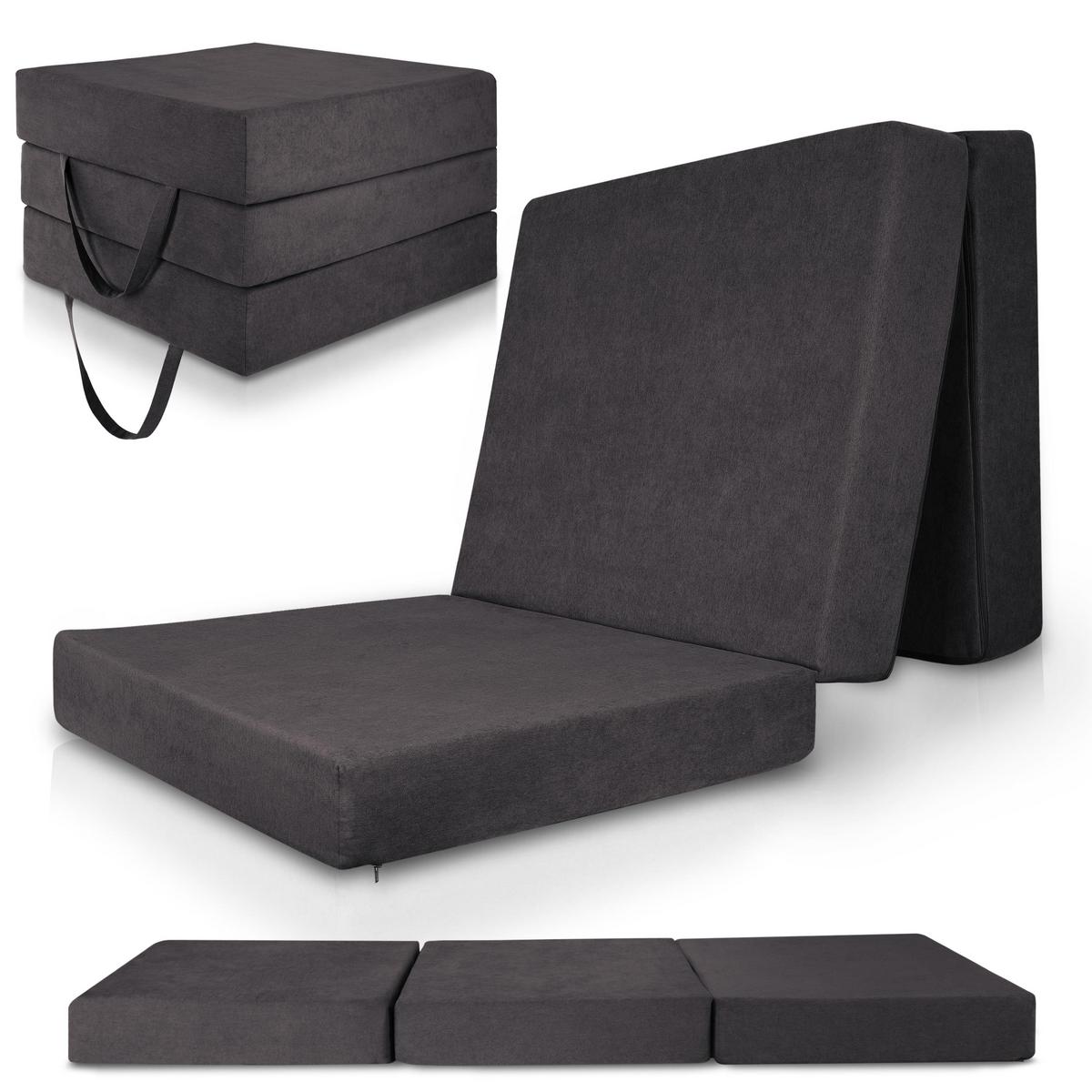 VISCO KLAPPMATRATZE VS95 195/75/14 cm Anthrazit - Anthrazit, Kunststoff/Textil (75/195cm) - Beautissu 
