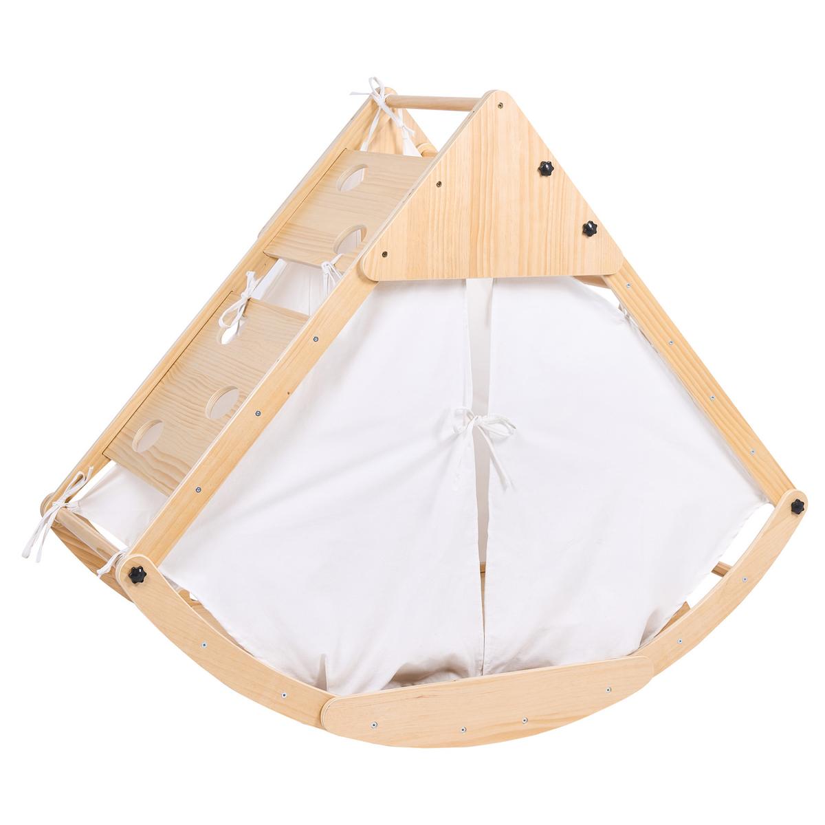 KLETTERBOGEN multifunktional Kiefernholz Hellbraun Calala - Hellbraun, Holz (140/119/48cm) - Beliani