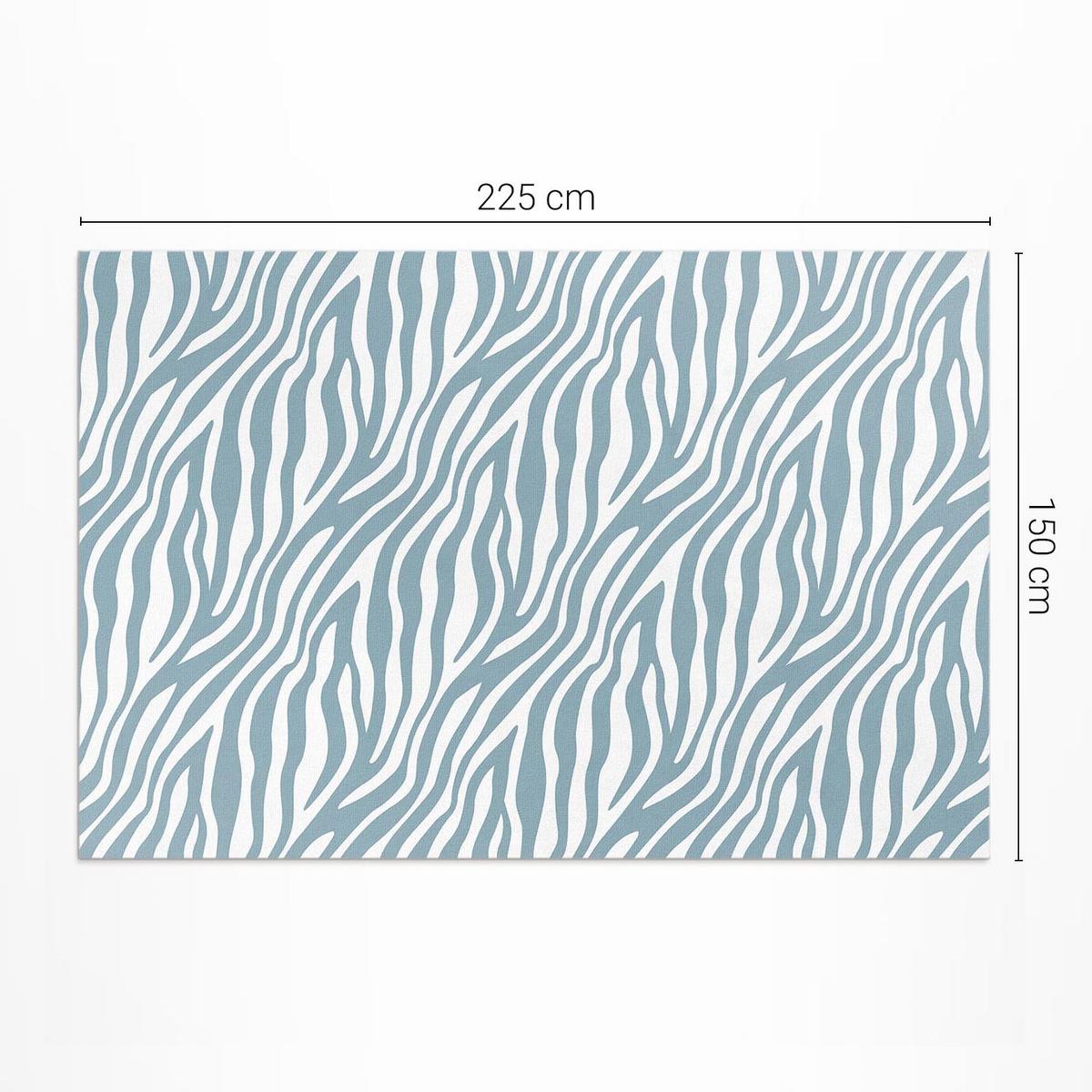TEPPICH 150x225 cm Abstrakte Boho-Wellen in Pastellblau - Blau, Kunststoff (150/225cm) - Wallfluent
