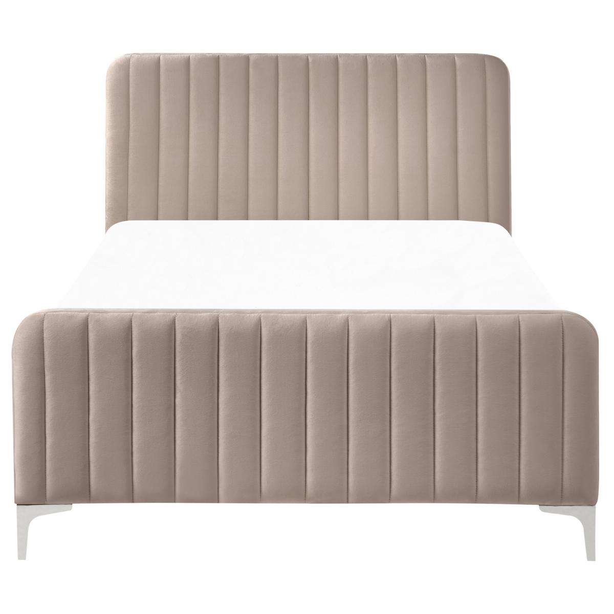 BETT mit Lattenrost 120/200 cm Taupe Lunan - Taupe, Textil (120/200cm) - Beliani