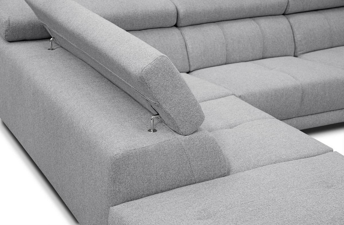 ECKSOFA MORELLO 5-Sitzer, silberfarben - Silberfarben/Schwarz, Holzwerkstoff/Textil (158/269cm) - Wozimo