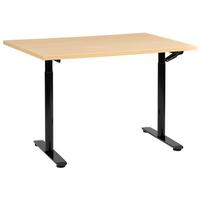 SCHREIBTISCH manuell höhenverstellbar 120/72 cm Schwarz/Hellbraun Destinas - Hellbraun/Schwarz, Holzwerkstoff/Metall (72/120/74cm) - Beliani