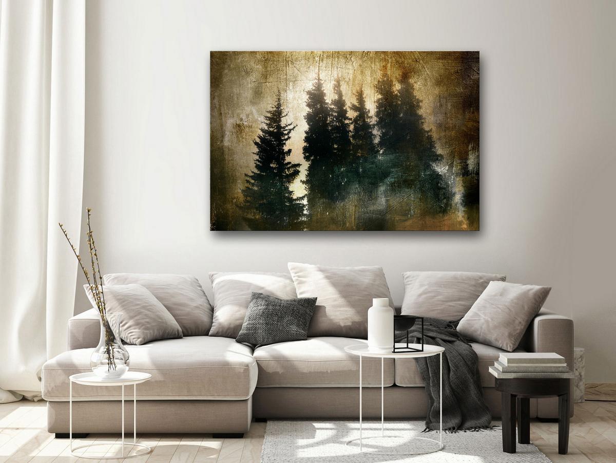 KUNSTDRUCK Braun 120/80 cm - Braun/Grün, Textil (120/80cm) - KUNSTLOFT