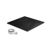 DUSCHWANNE inkl. Ablaufgarnitur Schwarz 90/90 cm - Schwarz, Kunststoff (90/2.6/90cm) - EMKE