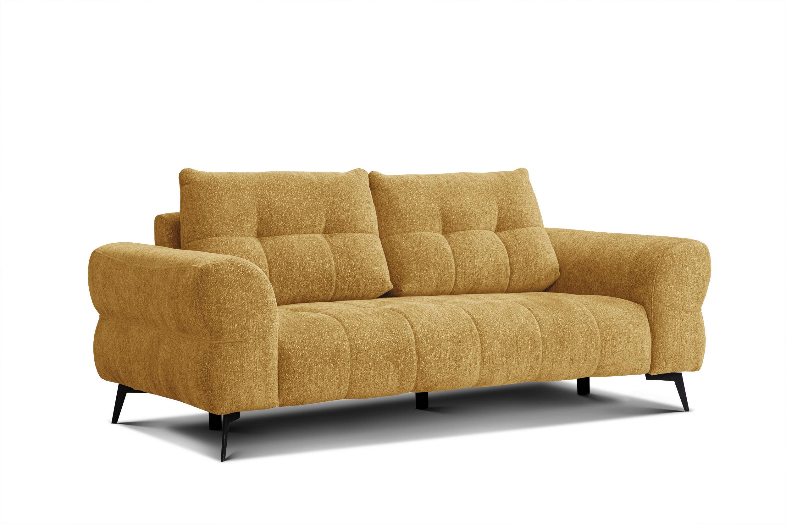 SOFA SALVINI 3-Sitzer, gelb - Gelb, Holz/Textil (237/88/99cm) - Wozimo