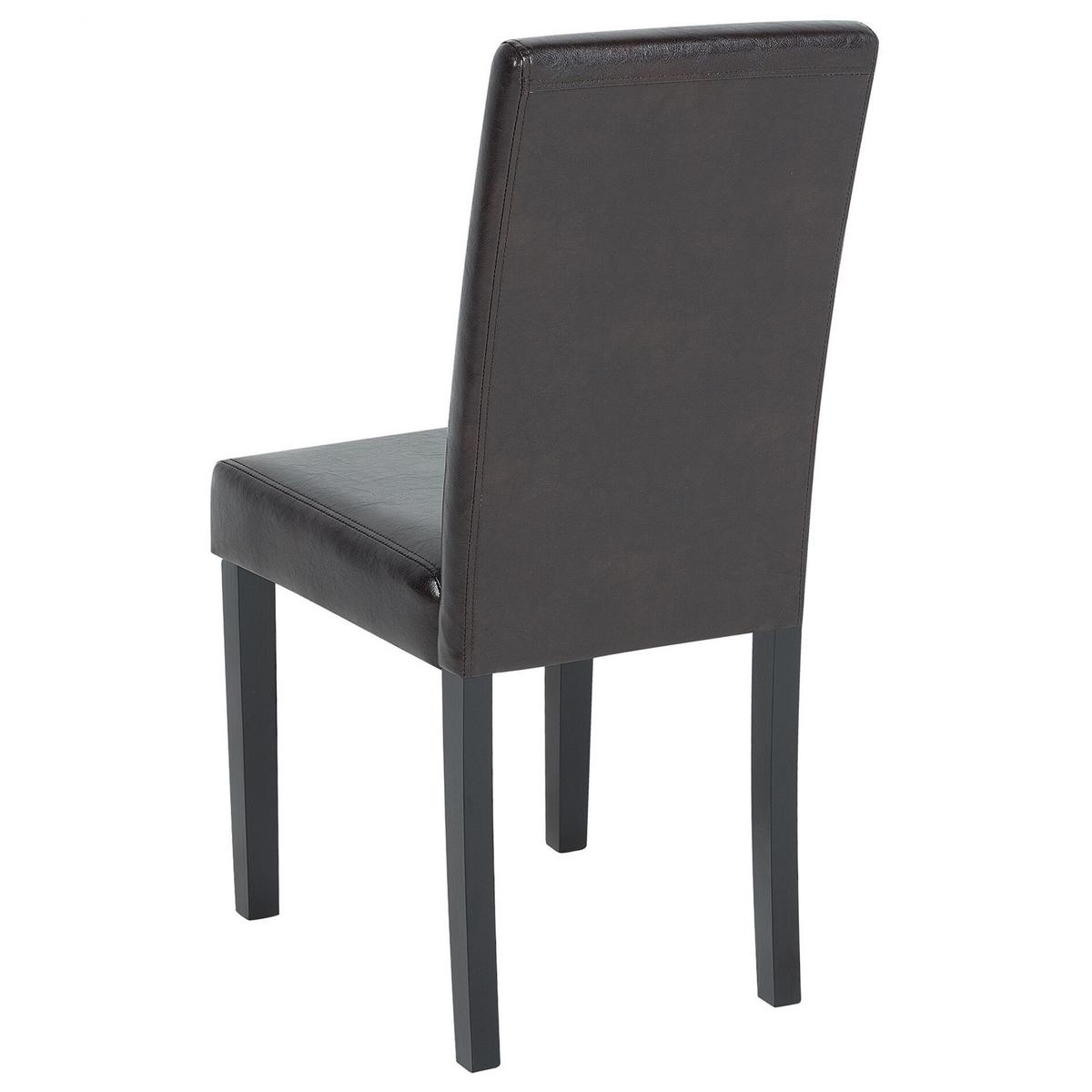 ESSZIMMERSTUHL 2er-Set Kunstleder Dulkelbraun Broadway - Braun, Holz/Textil (42/93/59cm) - Beliani