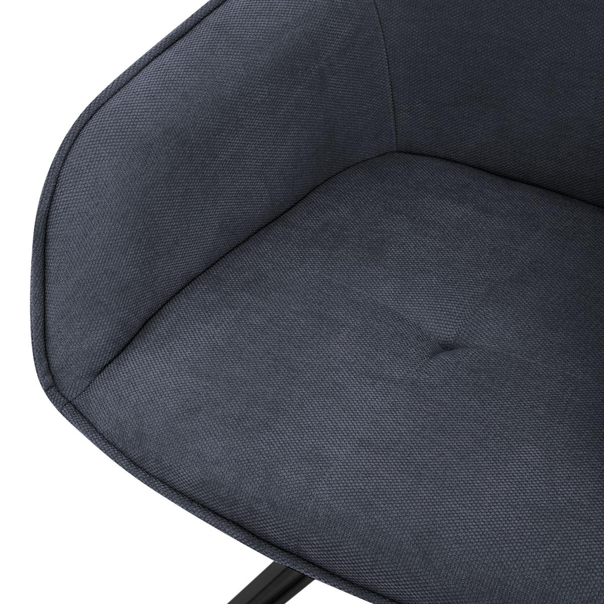 ESSZIMMERSTUHL 2er Set drehbar Anthrazit Webstoff - Anthrazit/Schwarz, Textil/Metall (61/84.5/57cm) - ML-DESIGN