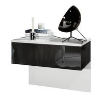 NACHTTISCH Sleep Fronten in Schwarz Hochglanz - Schwarz Hochglanz, Holzwerkstoff (60/46/35cm) - Vladon