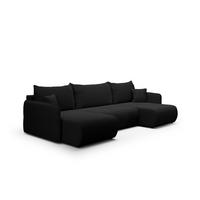 PANORAMASOFA Claudio 5 Sitzplätze Schwarz - Schwarz, Holz (290/86/148cm) - Petits-meubles