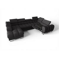 WOHNLANDSCHAFT Bastien Relax - Dunkelgrau, Holzwerkstoff/Textil (198/95/350cm) - Fun Möbel
