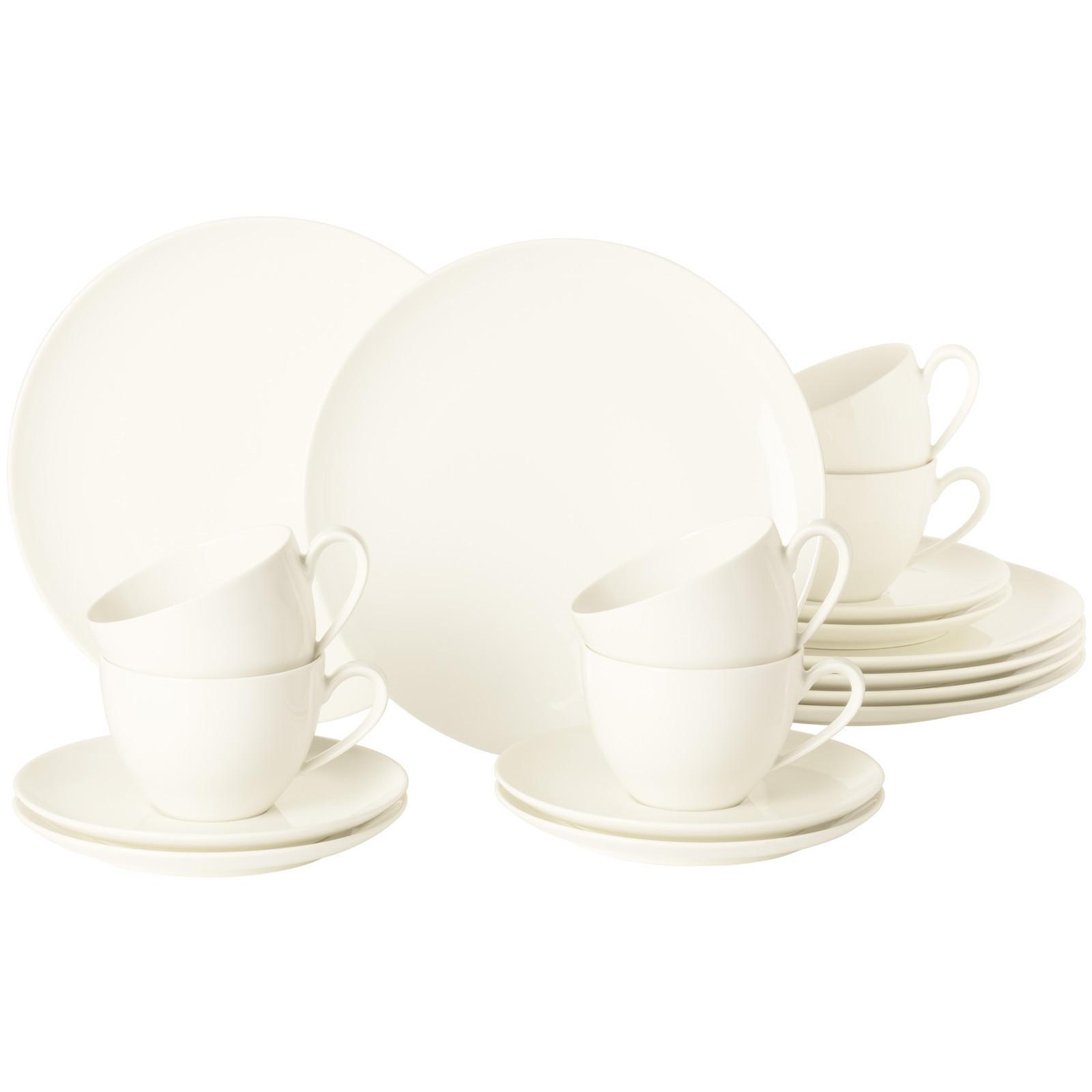 KAFFEESERVICE Savona Fine Diamond creme 18-tlg. - Creme, Keramik (24/18.1/43cm) - Seltmann Weiden
