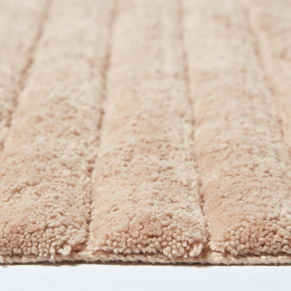 BADLÄUFER gerippt 50/100 cm, Baumwolle - Beige, Textil (50/100cm) - Homescapes