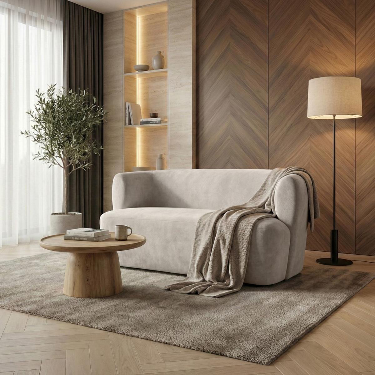 2-SITZER SOFA Nori cappuccino velour - Schwarz/Cappuccino, Kunststoff/Textil (150/68/72cm) - Beautysofa