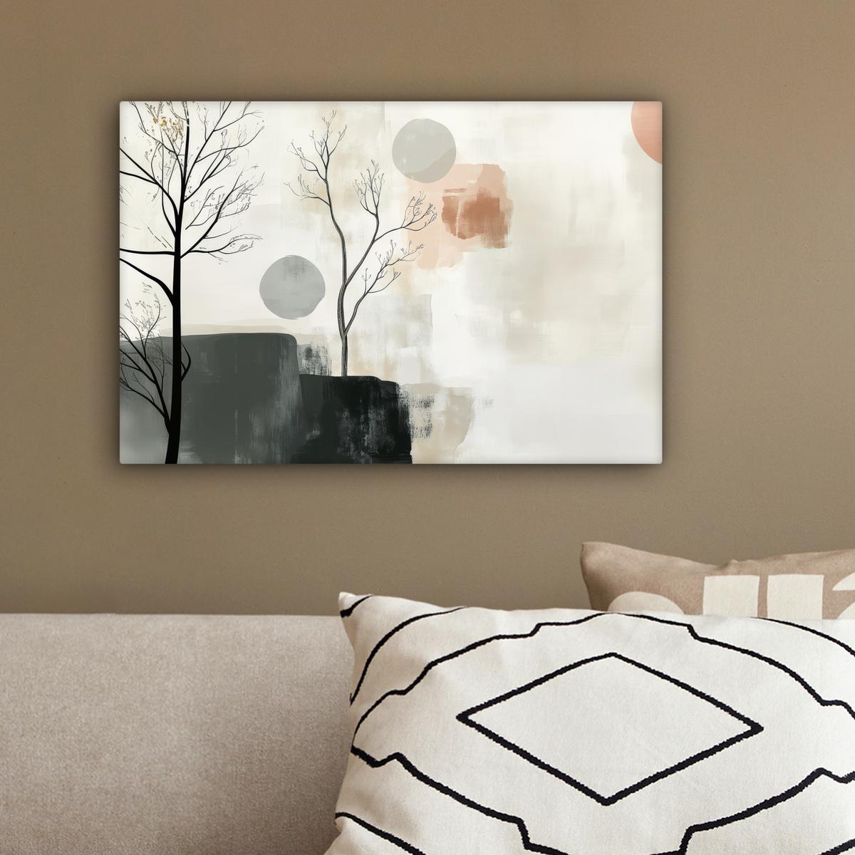 LEINWANDBILD Wabi sabi - Beige - Pflanze Deko Schlafzimmer 30x20 cm - Sandfarben, Textil (30/20cm) - MuchoWow
