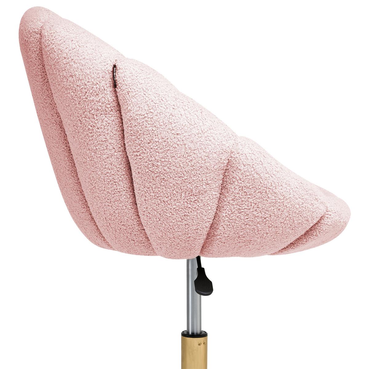 SCHREIBTISCHSTUHL Rosa Annabelle - Pink/Goldfarben, Textil (66/81/39cm) - Beliani