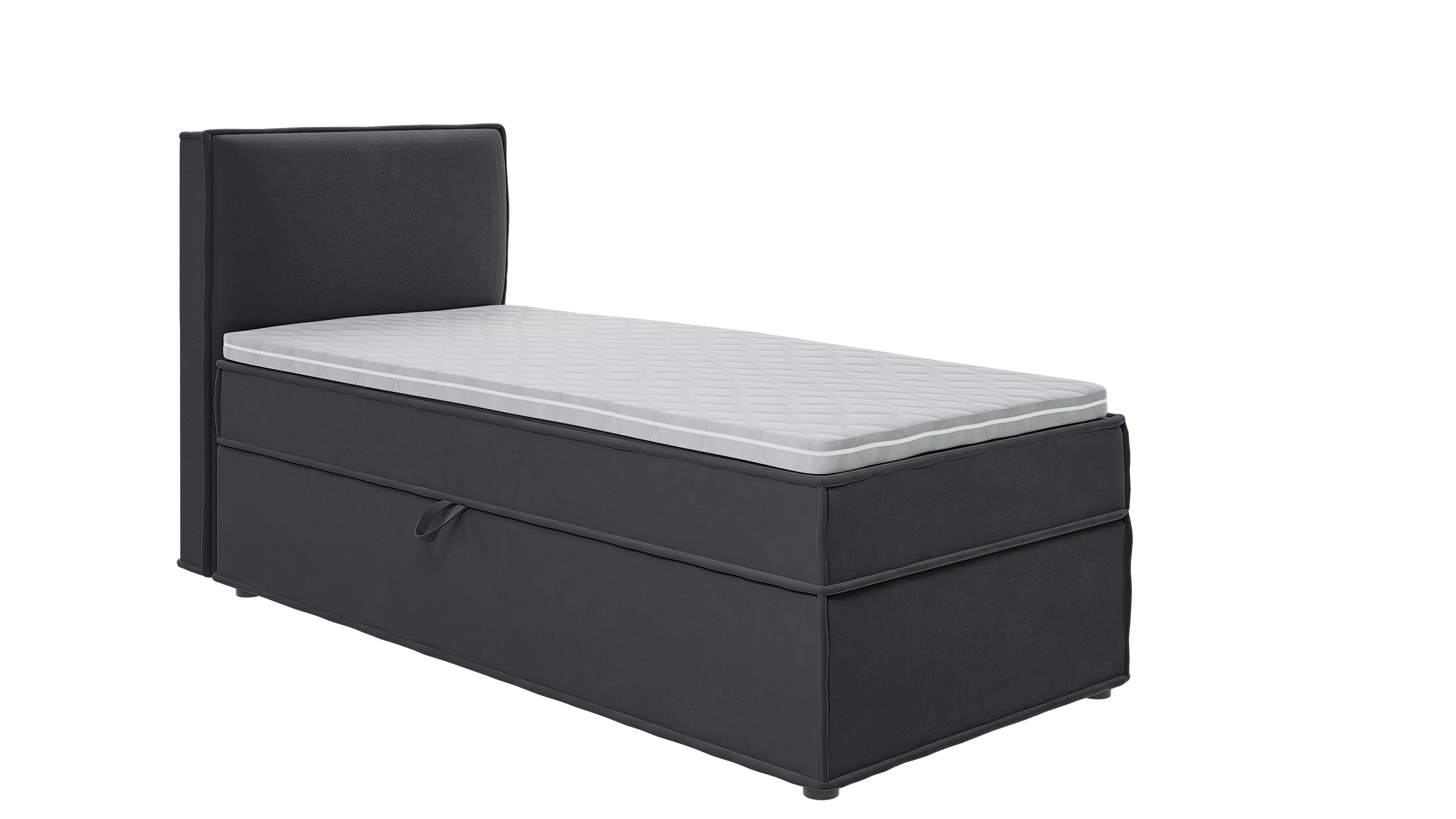 BOXBETT Eclipse 90/200 cm Graphit Luxusmicrofaser - Graphitfarben/Schwarz, Holz/Kunststoff (90/200cm) - S-Style Möbel