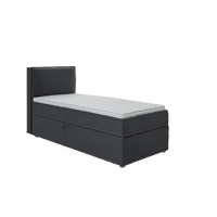 BOXBETT Eclipse 90/200 cm Graphit Luxusmicrofaser - Graphitfarben/Schwarz, Holz/Kunststoff (90/200cm) - S-Style Möbel