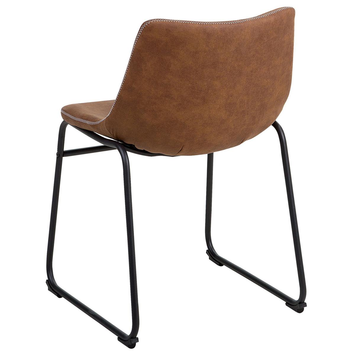 ESSZIMMERSTUHL 2er-Set Polsterbezug Braun Batavia - Braun, Textil/Metall (45/74/44cm) - Beliani