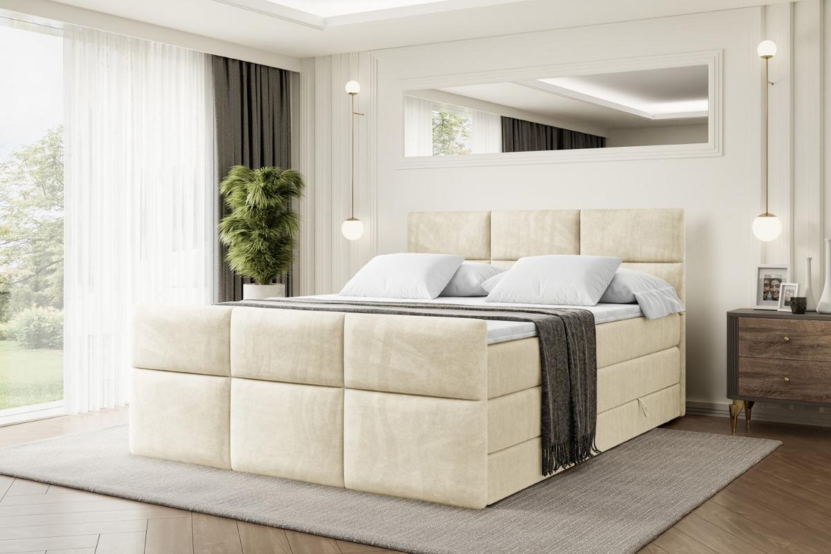 BOXSPRINGBETT OHIO-Z KING - 140x200 - H3/H4 - Beige - Beige, Holzwerkstoff (140/200cm) - ALTDECOR