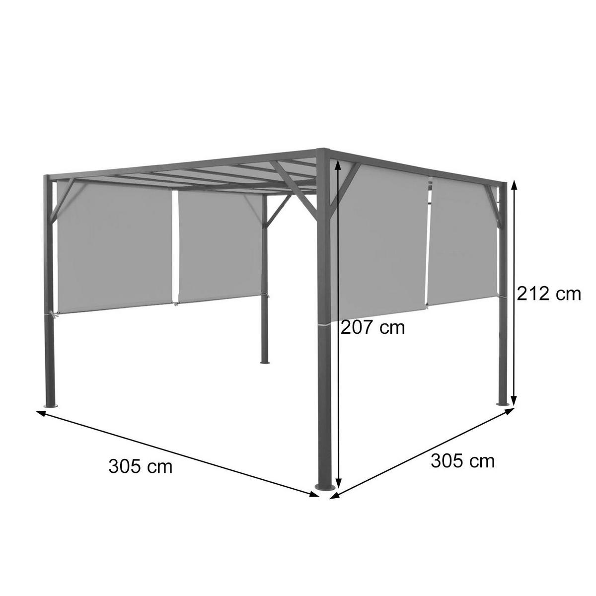 PERGOLA BEJA taupe - Taupe, Metall (305/212/305cm) - MCW