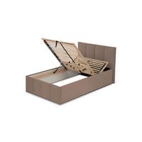 POLSTERBETT Dalas Sahara 100 x 200 x 40 cm Bettkasten Mit hochwertiger Matratze H3 (bis 120 kg) und Lattenrost - Sahara, Holz (100/200cm) - Halmon Schlafkomfort Betten 
