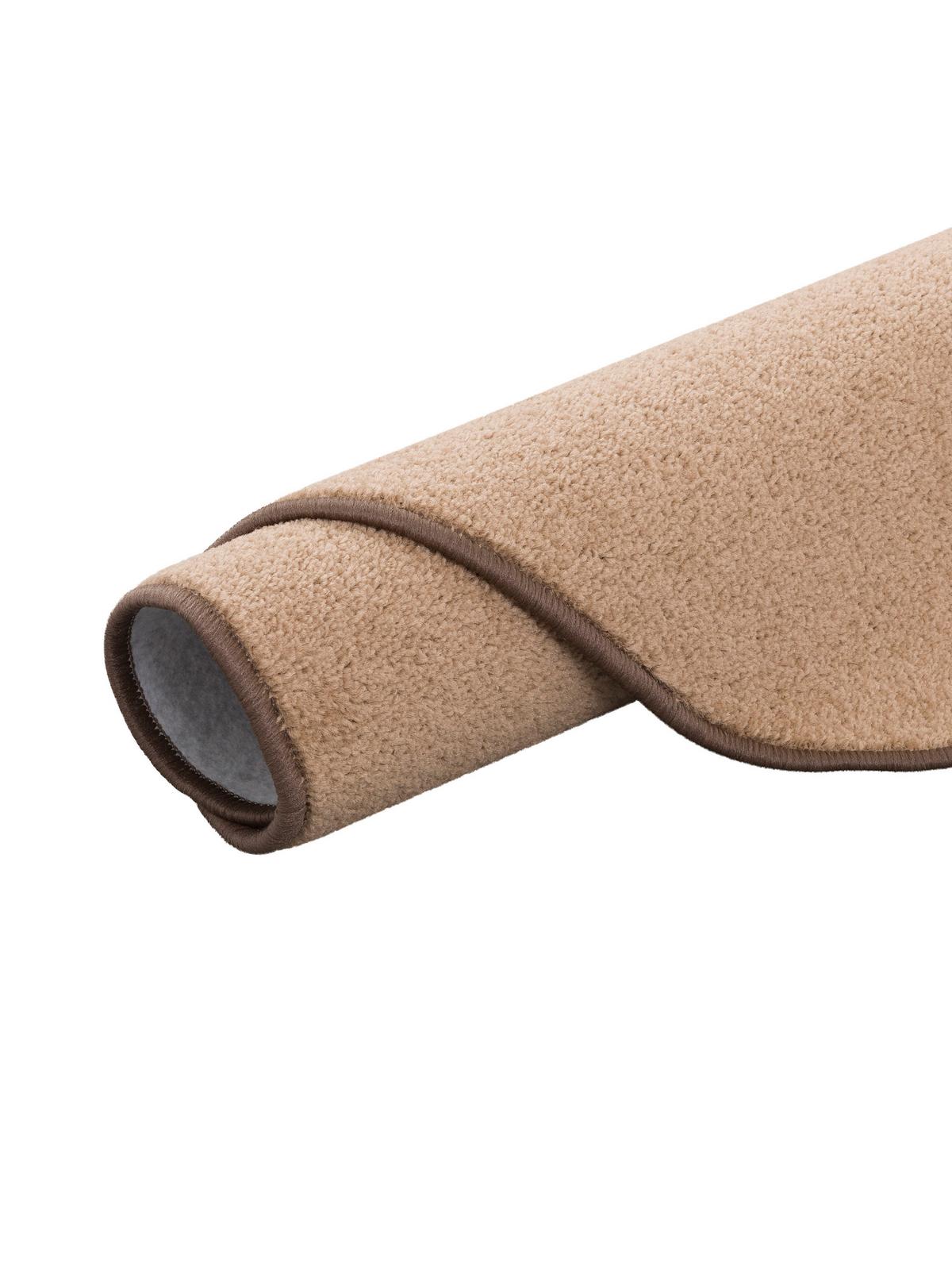 TREND VELOURS TEPPICH JOY RUND - Cognac, Textil (100/100cm) - Snapstyle