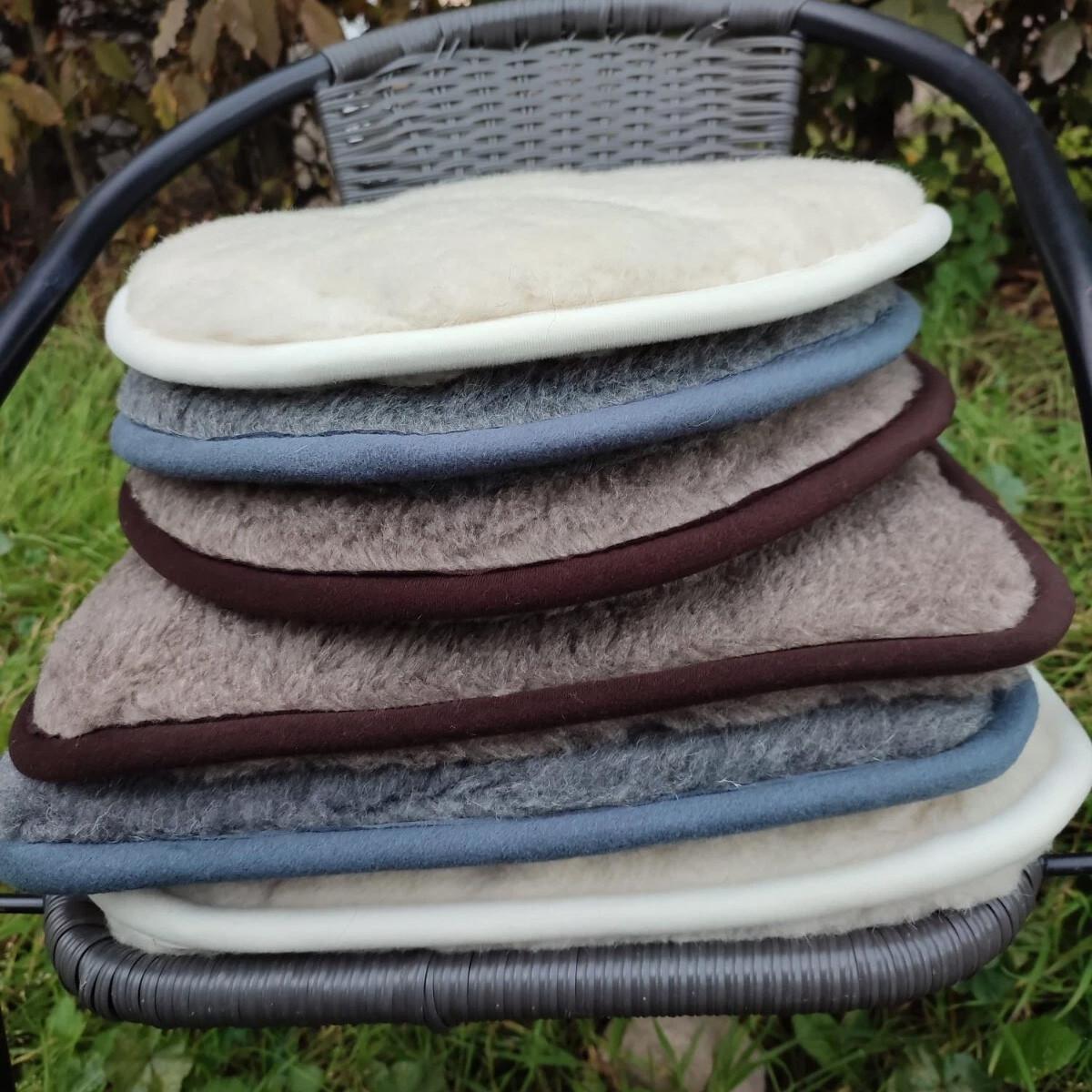 SITZKISSEN Merino Schurwolle Weiches Wollkissen Rund 40/40 cm - Braun, Fell (40/40cm) - Provellus