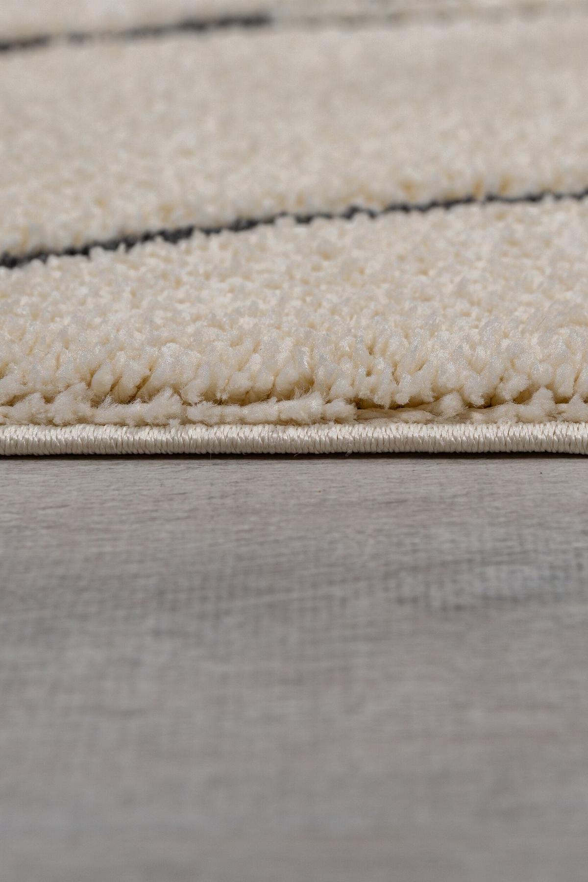 TEPPICH COLN, abstrakt, Creme-Schwarz, 200 x 290 cm - Beige, Textil (290/200cm) - KADIMA DESIGN