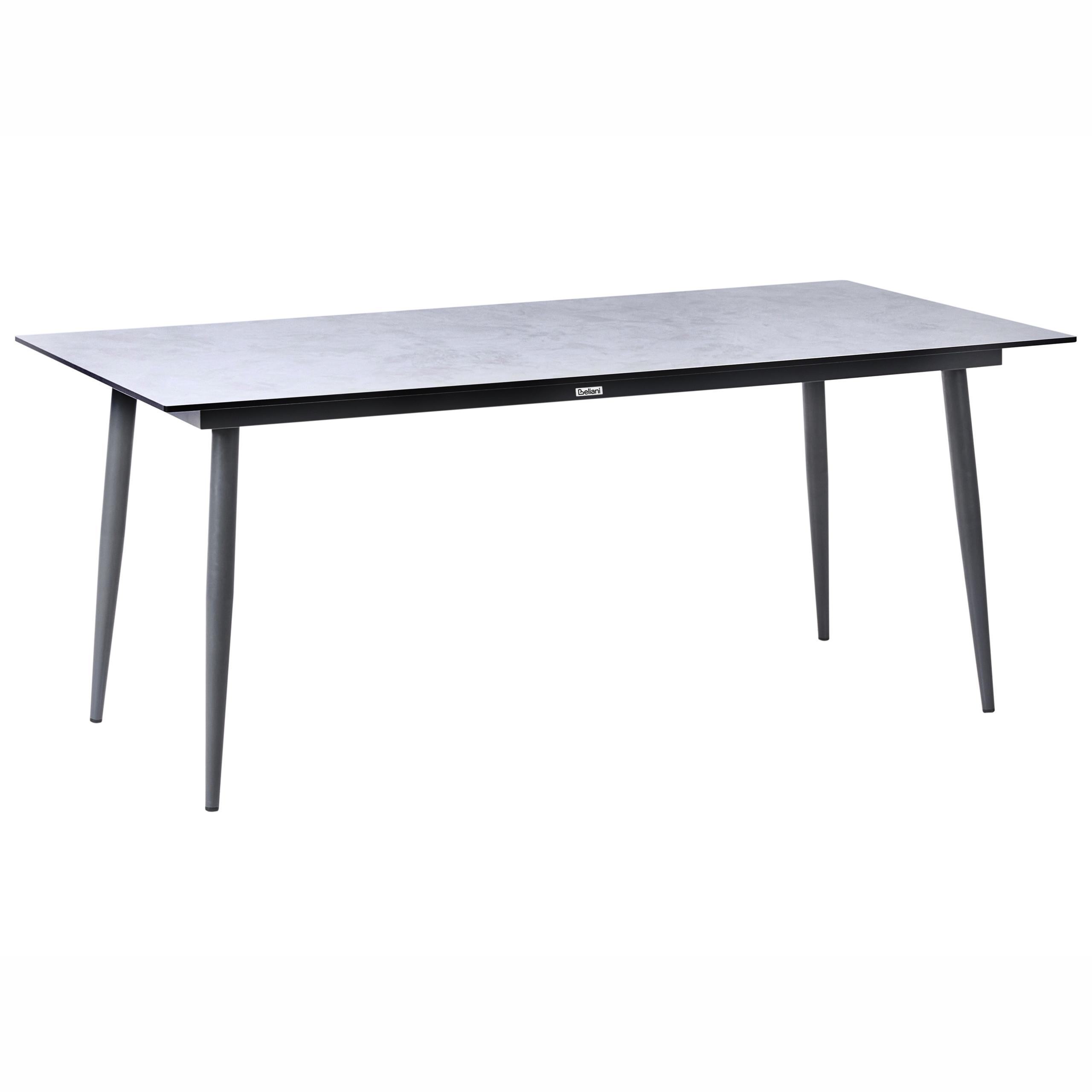 GARTENTISCH 180/90 cm Steinoptik Hellgrau Tolentino - Dunkelgrau, Kunststoff (180/90/75cm) - Beliani