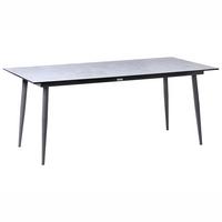 GARTENTISCH 180/90 cm Steinoptik Hellgrau Tolentino - Dunkelgrau, Kunststoff (180/90/75cm) - Beliani